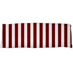 Vertical Stripes - White and Maroon Red Body Pillow Case (Dakimakura) (One Side)