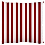 Vertical Stripes - White and Maroon Red Large Cushion Case (Two Sides)