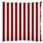 Vertical Stripes - White and Maroon Red Standard Flano Cushion Case (One Side)