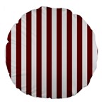 Vertical Stripes - White and Maroon Red Large 18  Premium Round Cushion