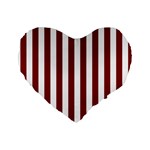 Vertical Stripes - White and Maroon Red Standard 16  Premium Heart Shape Cushion