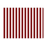 Vertical Stripes - White and Maroon Red Double Sided Flano Blanket (Mini)