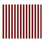 Vertical Stripes - White and Maroon Red Double Sided Flano Blanket (Small)