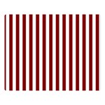 Vertical Stripes - White and Maroon Red Double Sided Flano Blanket (Large)