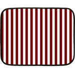 Vertical Stripes - White and Maroon Red Fleece Blanket (Mini)
