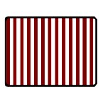 Vertical Stripes - White and Maroon Red Fleece Blanket (Small) (One Side)