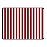 Vertical Stripes - White and Maroon Red Double Sided Fleece Blanket (Small) (Two Sides)