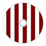 Vertical Stripes - White and Maroon Red CD Wall Clock