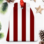 Vertical Stripes - White and Maroon Red Bell Ornament (Two Sides)