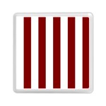 Vertical Stripes - White and Maroon Red Memory Card Reader with Storage (Square)
