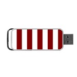 Vertical Stripes - White and Maroon Red Portable USB Flash (Two Sides)