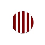 Vertical Stripes - White and Maroon Red Golf Ball Marker