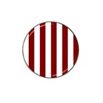 Vertical Stripes - White and Maroon Red Hat Clip Ball Marker (4 pack)