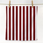Vertical Stripes - White and Maroon Red Face Towel