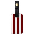 Vertical Stripes - White and Maroon Red Luggage Tag (One Side)