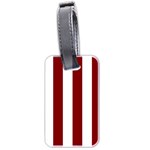 Vertical Stripes - White and Maroon Red Luggage Tag (Two Sides)