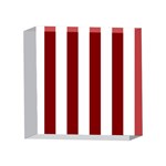 Vertical Stripes - White and Maroon Red 4 x 4  Acrylic Photo Block