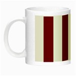 Vertical Stripes - White and Maroon Red Night Luminous Mug