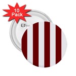 Vertical Stripes - White and Maroon Red 2.25  Button (10 pack)