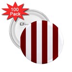 Vertical Stripes - White and Maroon Red 2.25  Button (100 pack)