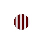 Vertical Stripes - White and Maroon Red 1  Mini Magnet