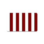 Vertical Stripes - White and Maroon Red Magnet (Name Card)