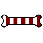 Vertical Stripes - White and Maroon Red Magnet (Dog Bone)
