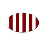 Vertical Stripes - White and Maroon Red Sticker Oval (100 pack)