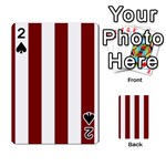 Vertical Stripes - White and Maroon Red Playing Cards 54 Designs