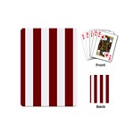 Vertical Stripes - White and Maroon Red Playing Cards (Mini)