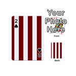Vertical Stripes - White and Maroon Red Playing Cards 54 (Mini)