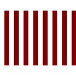 Vertical Stripes - White and Maroon Red Birthday Cake 3D Greeting Card (7x5)