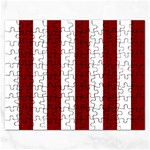 Vertical Stripes - White and Maroon Red Jigsaw Puzzle (Rectangular)