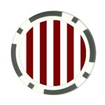 Vertical Stripes - White and Maroon Red Poker Chip Card Guard (10 pack)