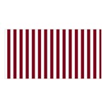 Vertical Stripes - White and Burgundy Red Satin Shawl
