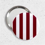 Vertical Stripes - White and Burgundy Red 2.25  Handbag Mirror
