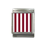 Vertical Stripes - White and Burgundy Red Italian Charm (13mm)