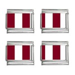 Vertical Stripes - White and Burgundy Red 9mm Italian Charm (4 pack)