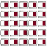 Vertical Stripes - White and Burgundy Red 9mm Italian Charm (25 pack)