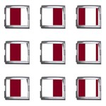 Vertical Stripes - White and Burgundy Red Mega Link Italian Charm (9 pack)