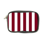 Vertical Stripes - White and Burgundy Red Coin Purse