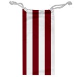 Vertical Stripes - White and Burgundy Red Jewelry Bag