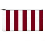Vertical Stripes - White and Burgundy Red Pencil Case
