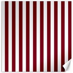 Vertical Stripes - White and Burgundy Red Canvas 12  x 12 