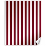 Vertical Stripes - White and Burgundy Red Canvas 16  x 20 