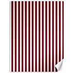 Vertical Stripes - White and Burgundy Red Canvas 36  x 48 