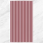 Vertical Stripes - White and Burgundy Red Canvas 40  x 72 