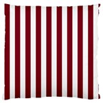Vertical Stripes - White and Burgundy Red Large Cushion Case (Two Sides)
