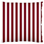 Vertical Stripes - White and Burgundy Red Large Flano Cushion Case (One Side)
