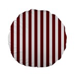 Vertical Stripes - White and Burgundy Red Standard 15  Premium Flano Round Cushion